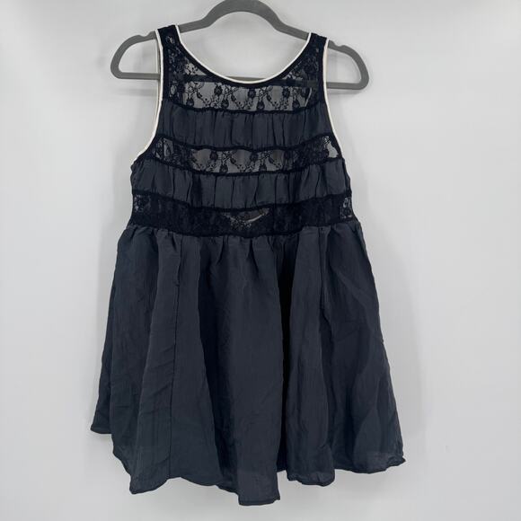 Free People Intimately Women's Medium Black Current Obsession Mini Sleep Dress - Picture 3 of 11